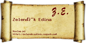 Zelenák Edina névjegykártya